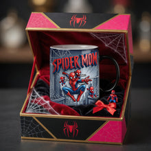 Load image into Gallery viewer, "With Great Power Comes Great Love" - Spider Mom Magic Ceramic Coffee Mug - Personalized Gift for Mom, Grandma and More Coffee Mug PopCulturePrints
