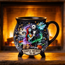 Load image into Gallery viewer, Simply Meant To Be – Gothic Couple Cauldron Mug - Personalized Gifts For Couples Cauldron Mug PopCulturePrints
