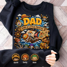 Load image into Gallery viewer, “Dad, King of Little Pirates” - Personalized Sweatshirt for Dads and Grandpas AOP Products PopCulturePrints
