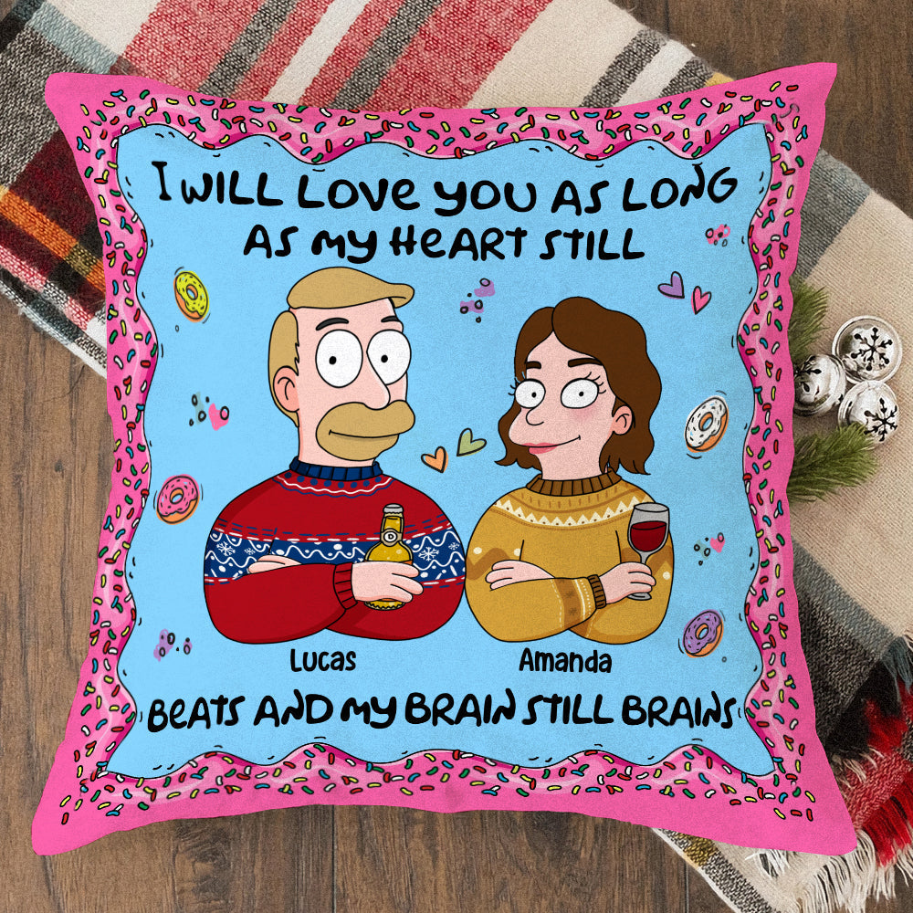Custom Cartoon Couple Love Pillow - Personalized Valentine's Day Gifts Pillow PopCulturePrints