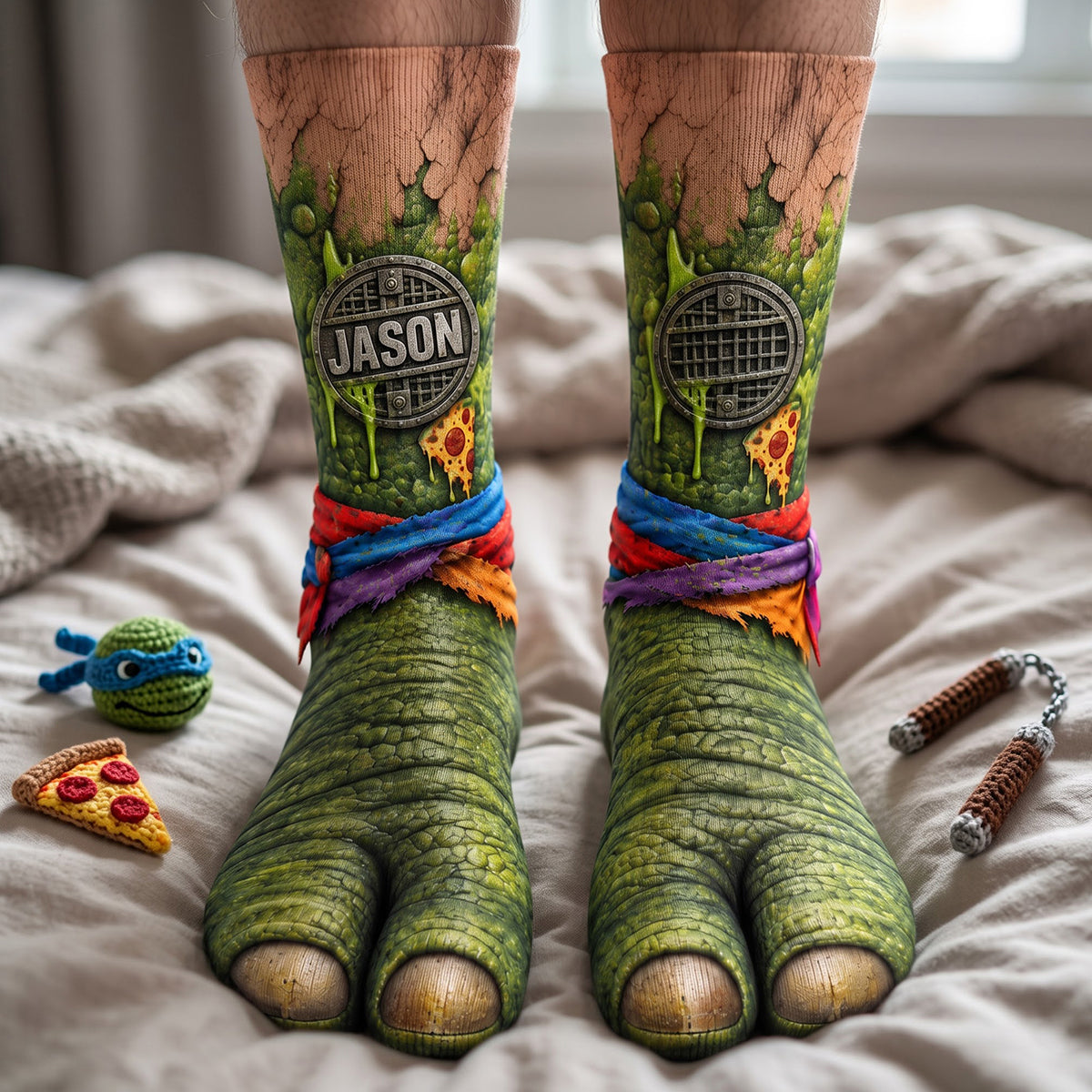 “Unleash Your Inner Legend!” - Unique Personalized Warrior Socks - Custom Gifts for Fans and Friends
