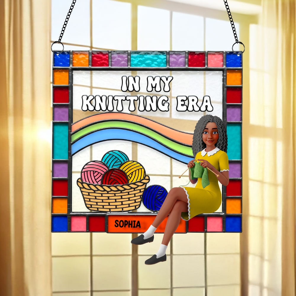 "In My Knitting Era": Customized Suncatcher Ornament - Perfect Gift for Knitting Lovers Ornament PopCulturePrints