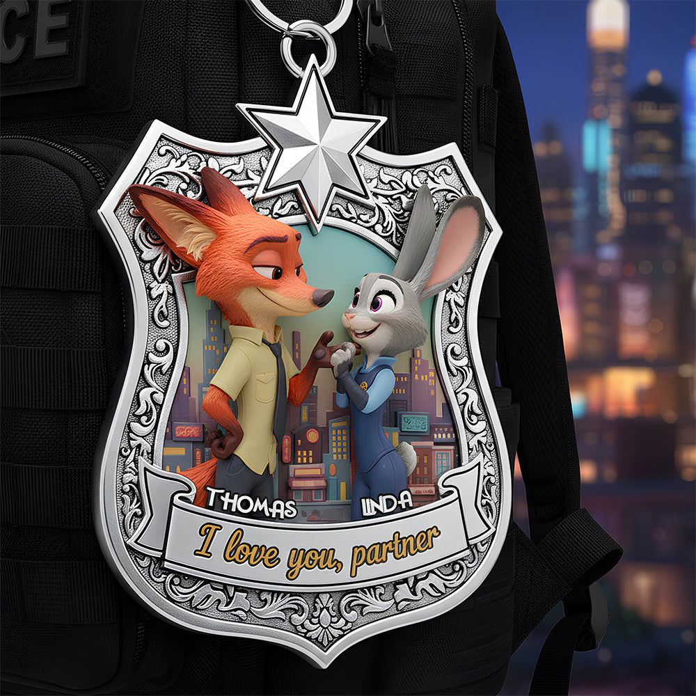 I Love You Partner Keychain - A Personalized Gift for Couples Who Cherish Love Keychains PopCulturePrints