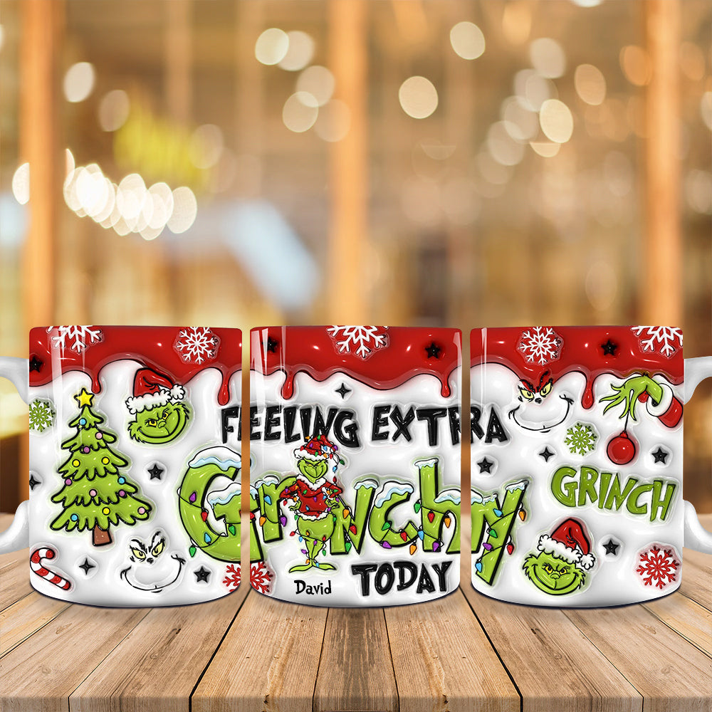 Personalized Grinch Themed Christmas Coffee Mug