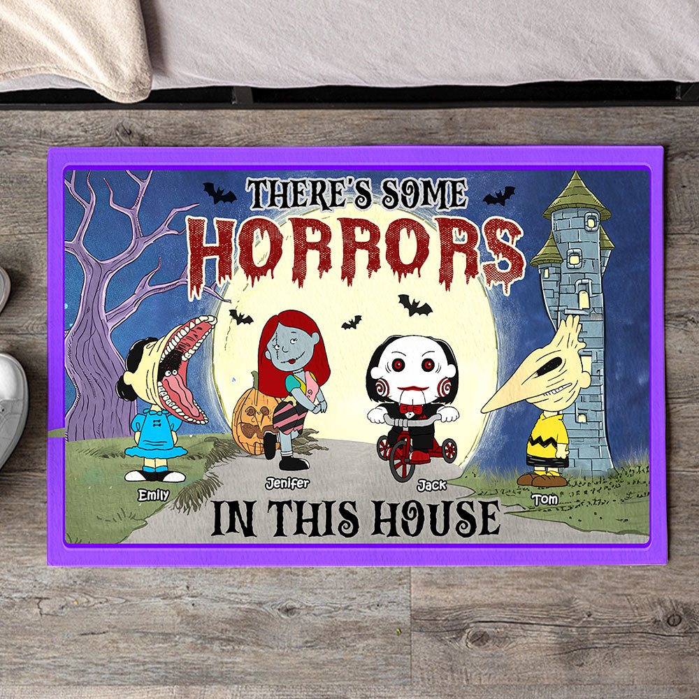 Personalized Horror Cartoon Family Halloween Doormat - Custom Family Name