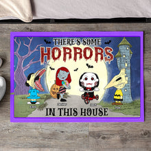 Load image into Gallery viewer, Personalized Horror Cartoon Family Halloween Doormat - Custom Family Name
