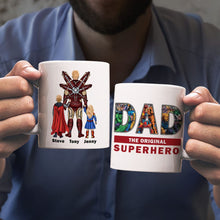 Load image into Gallery viewer, Custom Superhero Dad Mug - Personalized Gift for Father&#39;s Day Coffee Mug PopCulturePrints

