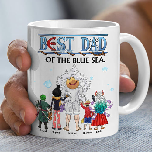 Best Dad of the Blue Sea Personalized Coffee Mug Coffee Mug PopCulturePrints