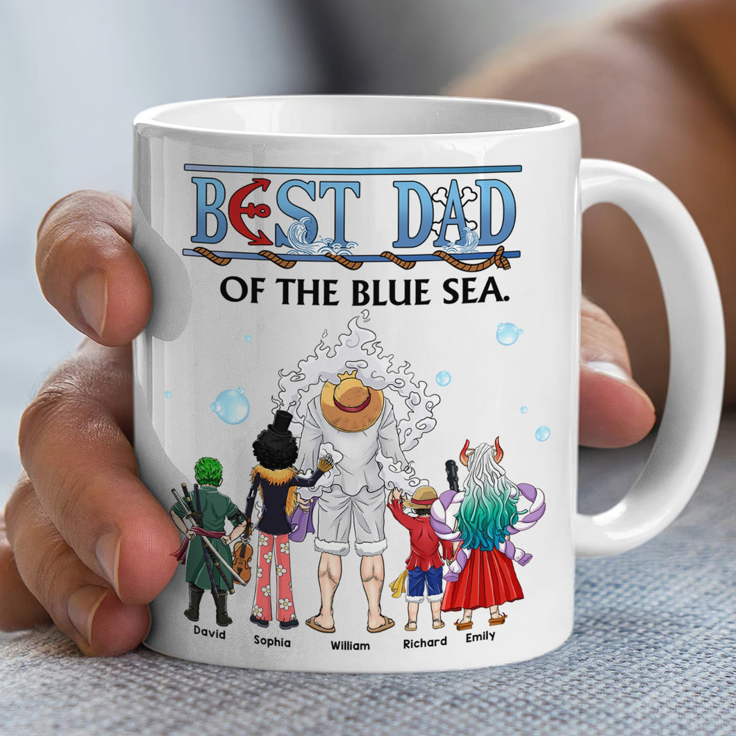 Best Dad of the Blue Sea Personalized Coffee Mug Coffee Mug PopCulturePrints