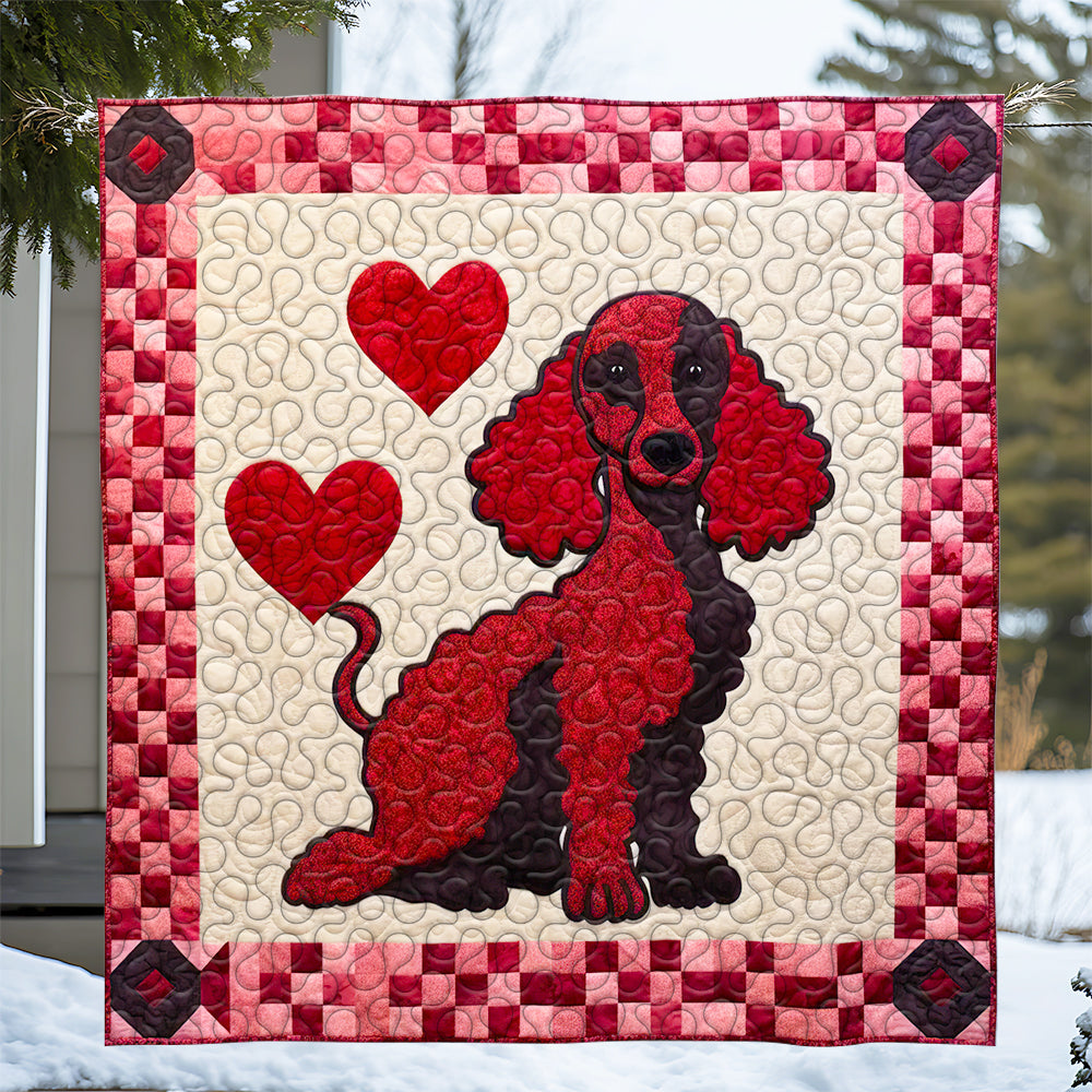 Vibrant Poodle Christmas Quilt Bed Set - Perfect Gift for Dog Lovers Blanket PopCulturePrints