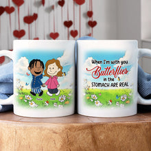 Load image into Gallery viewer, Personalized Couple Coffee Mug - Butterflies in the Stomach Coffee Mug PopCulturePrints
