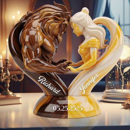 A Love Story in Every Detail - Personalized Acrylic Plaque for Couples Shaped Plaques PopCulturePrints