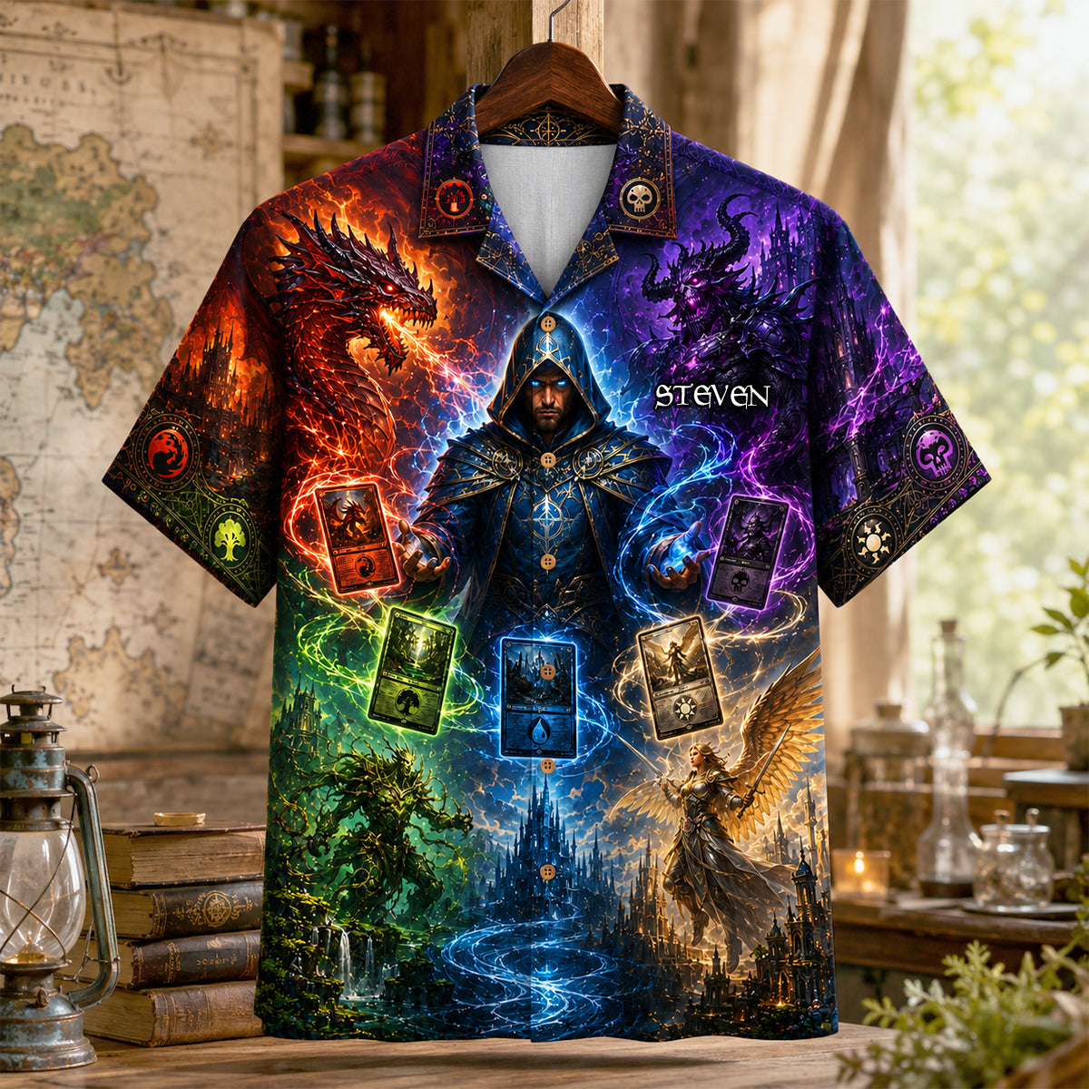 Unleash Your Inner Hero - Fantasy Warrior Hawaiian Shirt - Personalized Gift for Fantasy Lovers