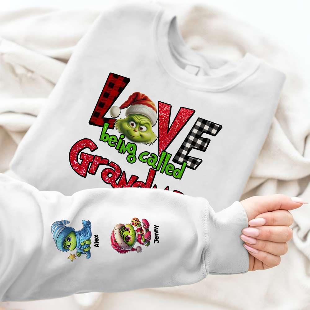 Custom Grandma 3D Hoodie - Cute Green Character Christmas Edition AOP Products PopCulturePrints