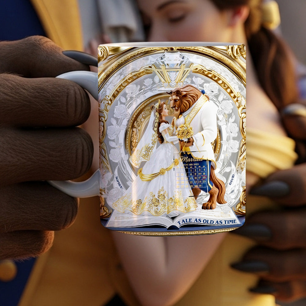 "A Tale as Old as Time" - Personalized Love Story Couple Mug for Special Occasions Coffee Mug PopCulturePrints