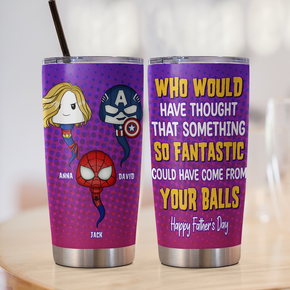 Superhero-Inspired Personalized Father's Day Tumbler Tumbler Cup PopCulturePrints