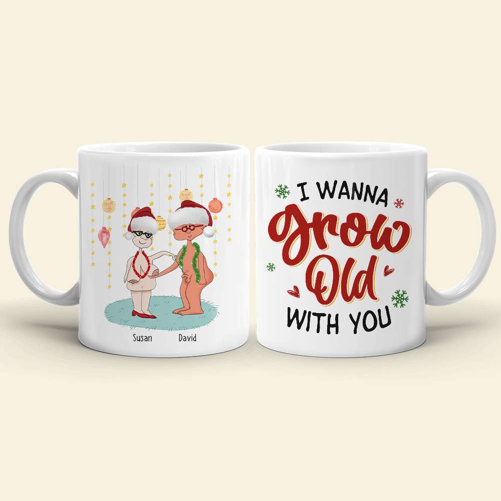 Personalized Couple Mug - I Wanna Grow Old With You | Valentine's Day Gifts | Christmas Gift Coffee Mug PopCulturePrints