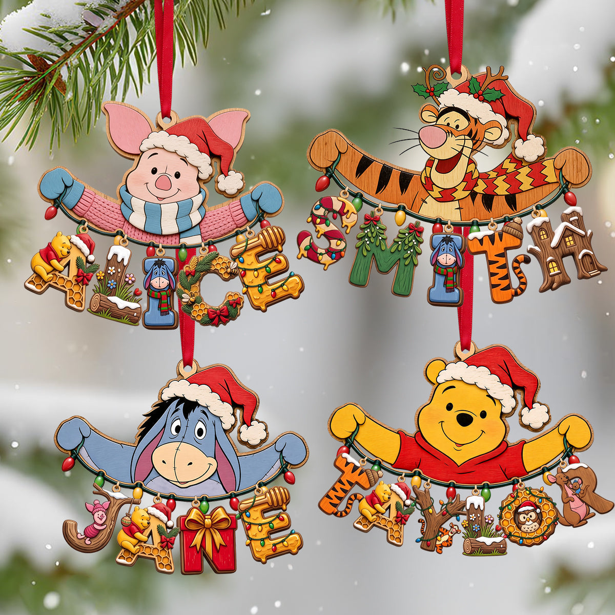 Name Art Woodland String Ornament, Personalized Gifts 03qhtn230926 Ornament PopCulturePrints