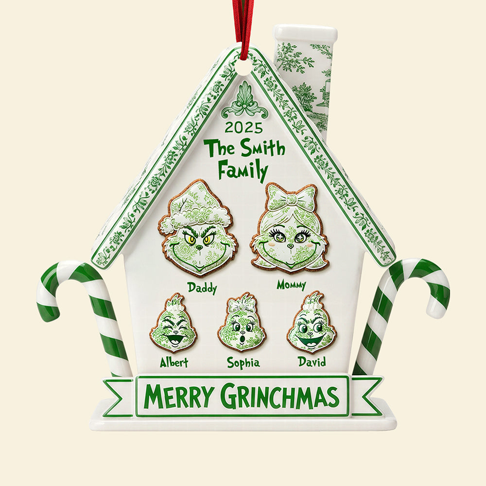 Merry Grinchmas Family Ornament - Personalized Gifts for Loved Ones Ornament PopCulturePrints
