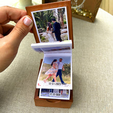 Load image into Gallery viewer, Custom Photo Wooden Box - 'Loved You Since The Day We Met' Anniversary Gift Wooden Photo Box PopCulturePrints
