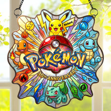 Load image into Gallery viewer, Celebrate With Pokémon - Personalized Pocket Creature Suncatcher for Manga Lovers Ornament PopCulturePrints
