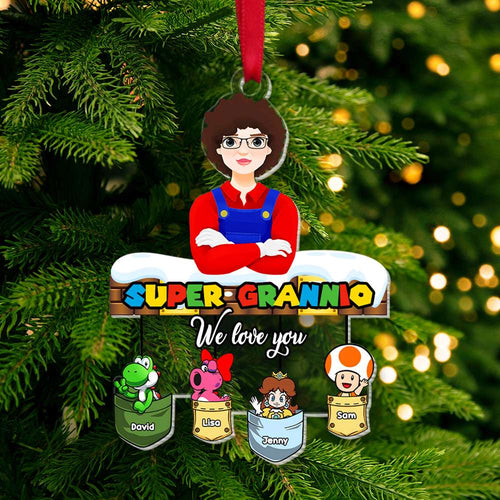 Custom Super Grannio Christmas Acrylic Ornament Ornament PopCulturePrints