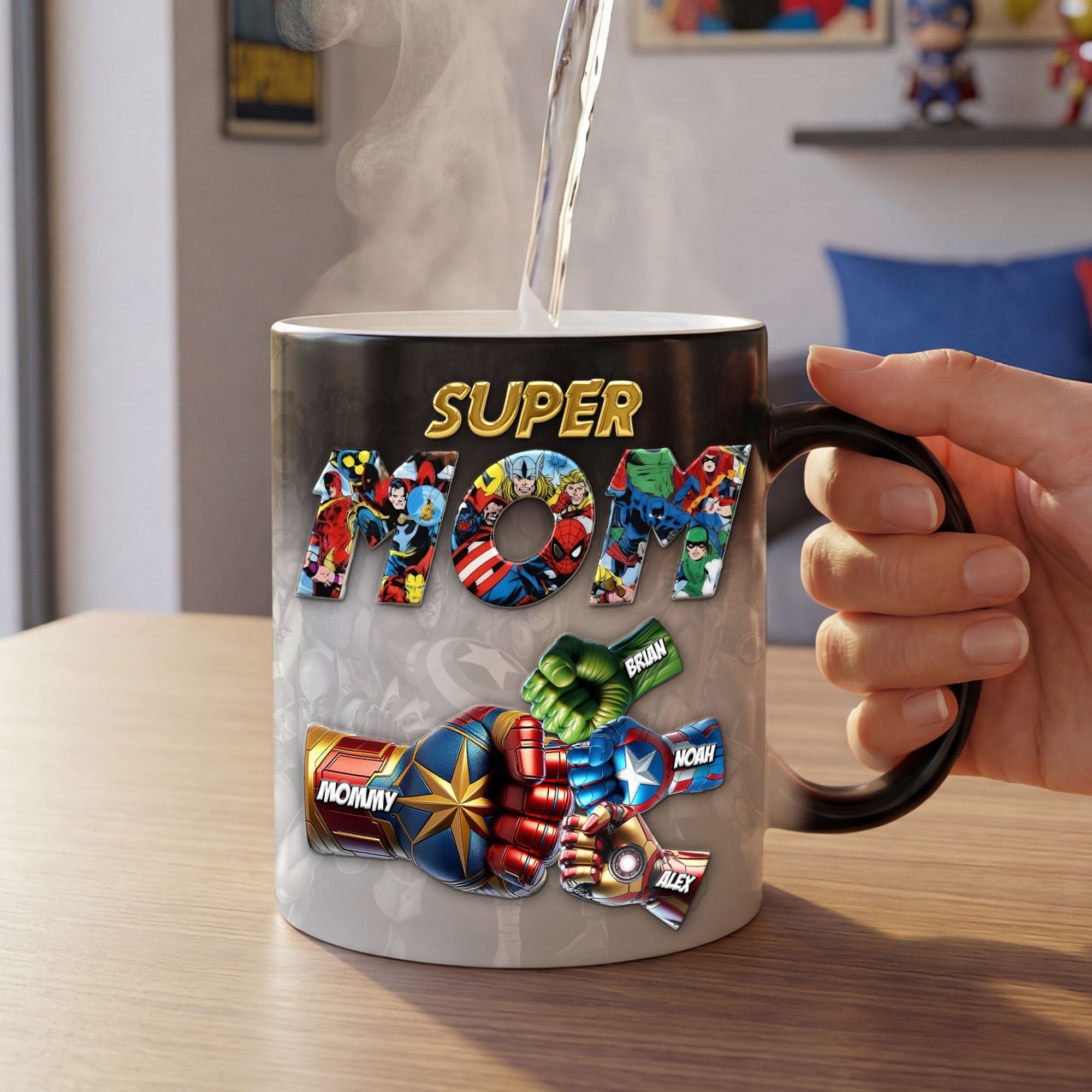 "Super Mom – The Ultimate Superhero" - Personalized Ceramic Coffee Mug - Perfect Gift for Mom, Grandma, and Special Women Coffee Mug PopCulturePrints