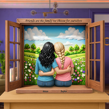 Load image into Gallery viewer, Friends Are The Family We Choose - Personalized Acrylic Plaque for Besties Shaped Plaques PopCulturePrints
