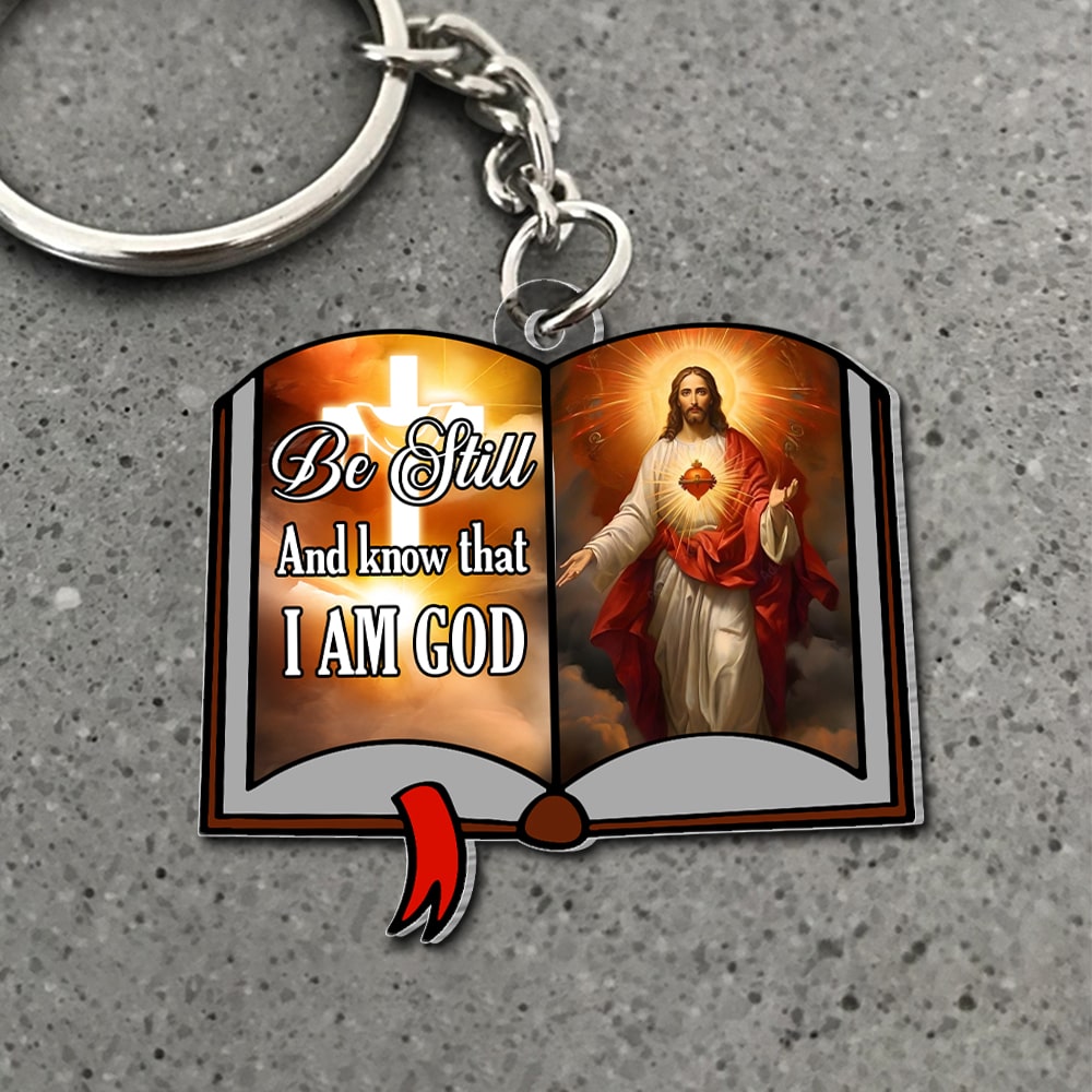 Personalized Jesus Keychain - I Trust In You Keychains PopCulturePrints