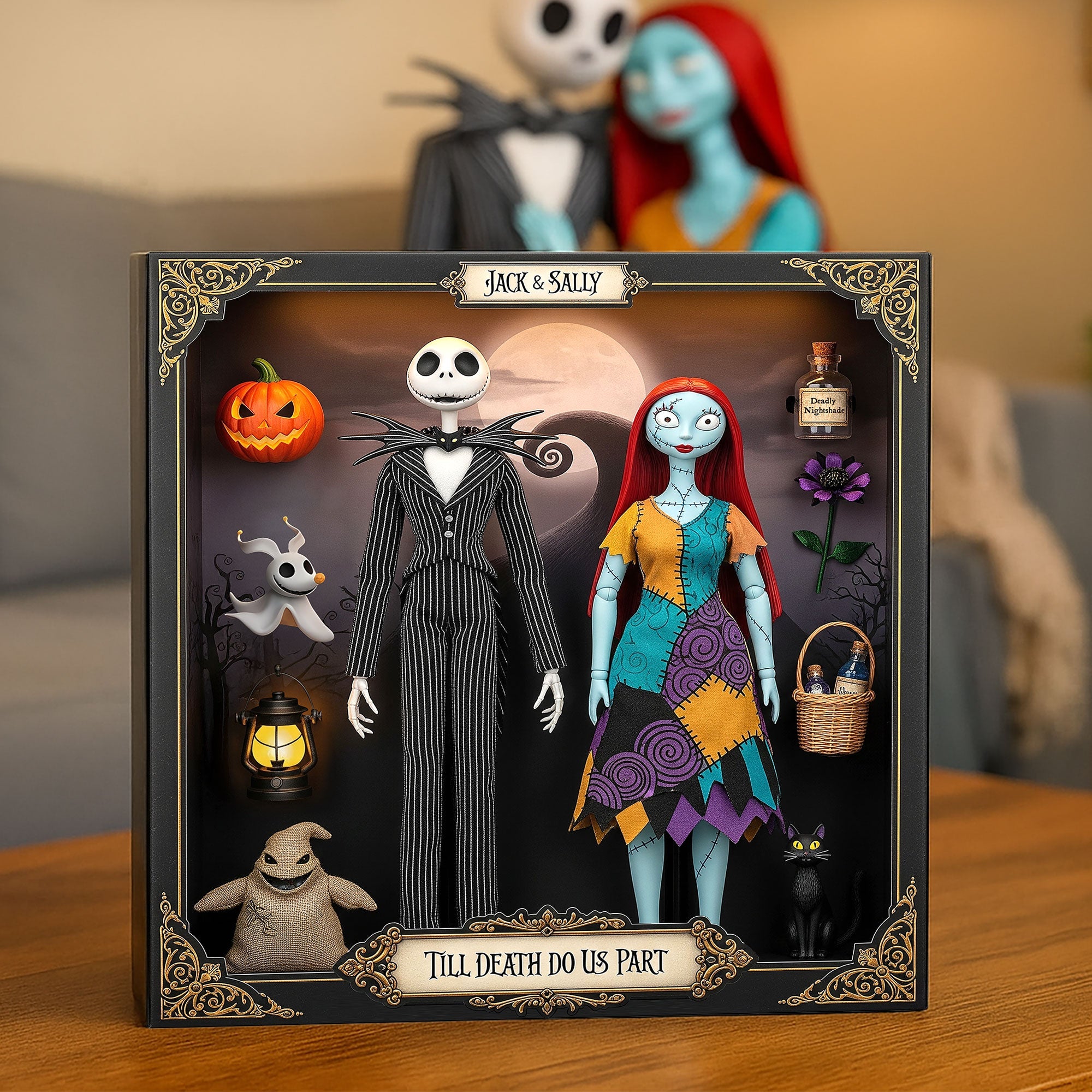 Till Death Do Us Part - Spooky Couple Plaque - Personalized Gifts for Couples Shaped Plaques PopCulturePrints