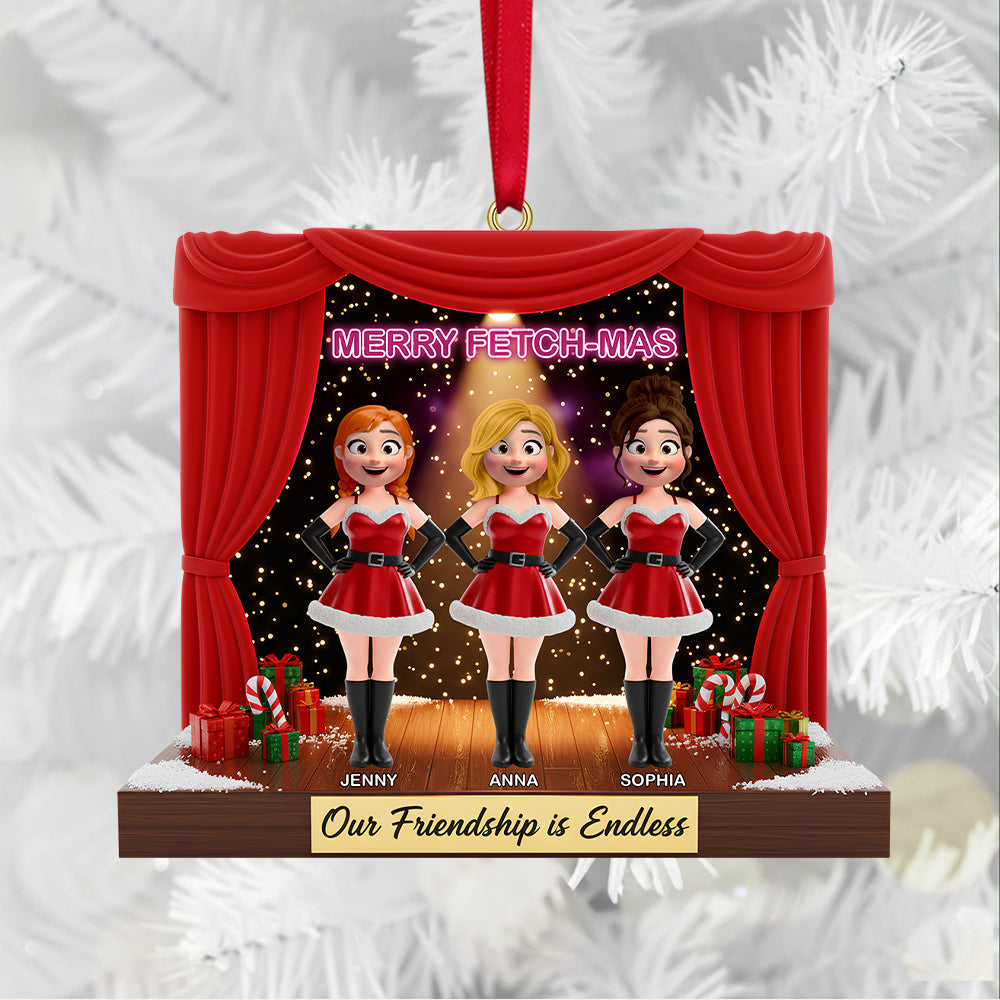 "Our Friendship is Endless" - Merry Fetch-mas Ornament - Personalized Gifts for Besties Ornament PopCulturePrints