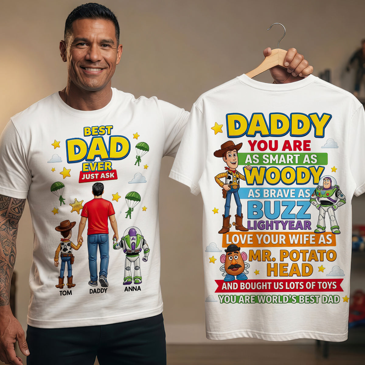Best Dad Ever - Personalized Dad Shirt with Timeless Characters Shirts PopCulturePrints