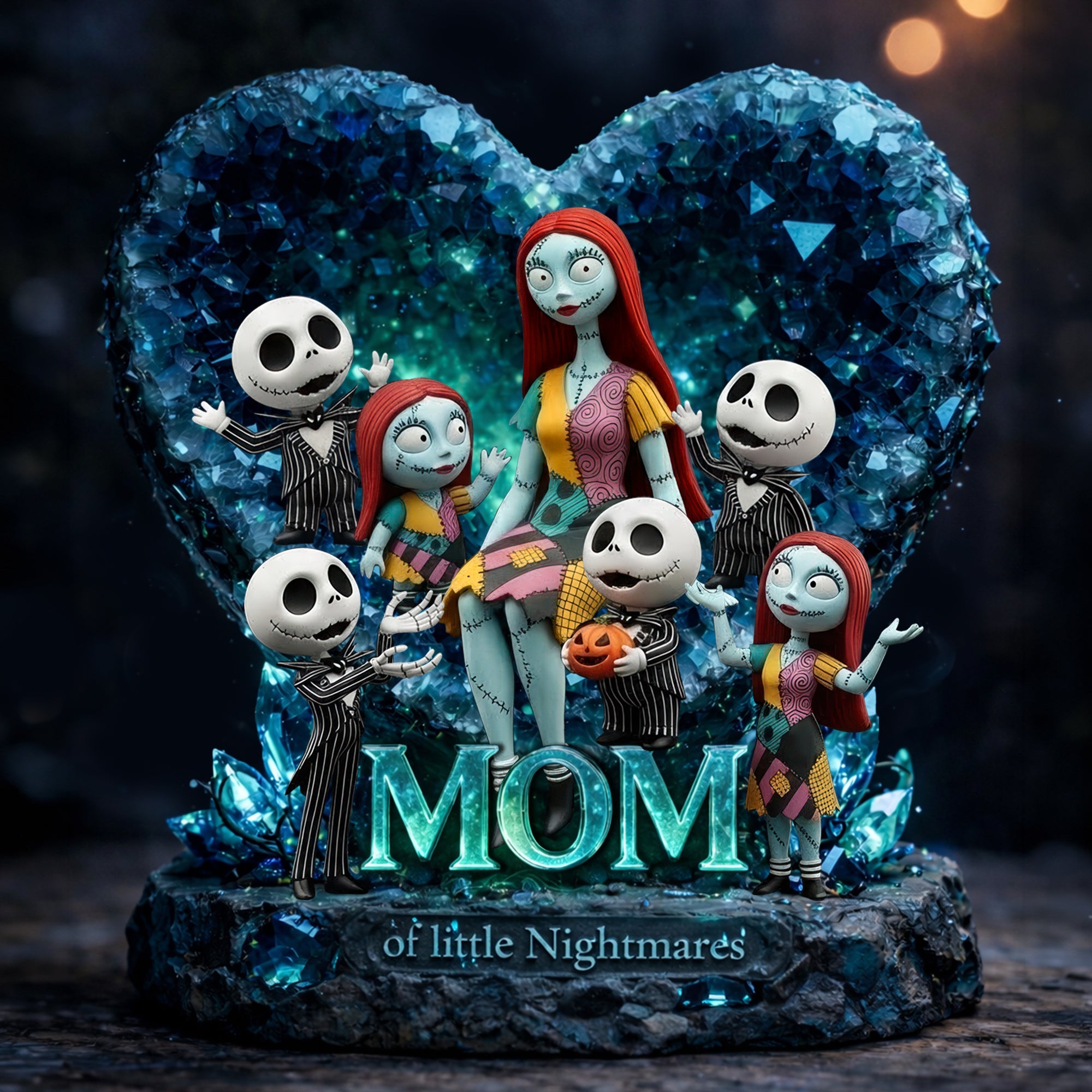 "Mommy of Little Nightmares, for the Scary Fun Mom" - Personalized Horror Mom and Kids Acrylic Plaque - Gift for Mom, Grandma, and Kids Shaped Plaques PopCulturePrints