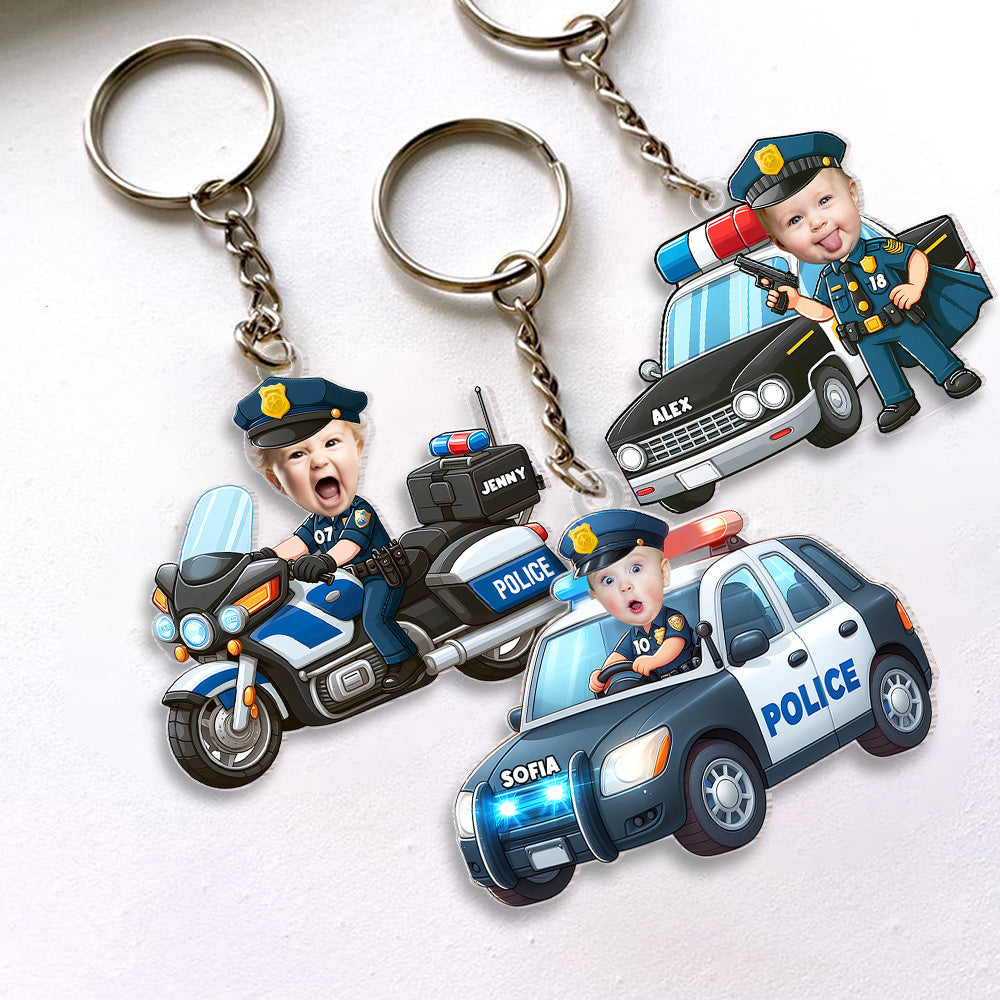 Personalized Kids Firefighter & Police Keychain Gift Keychains PopCulturePrints