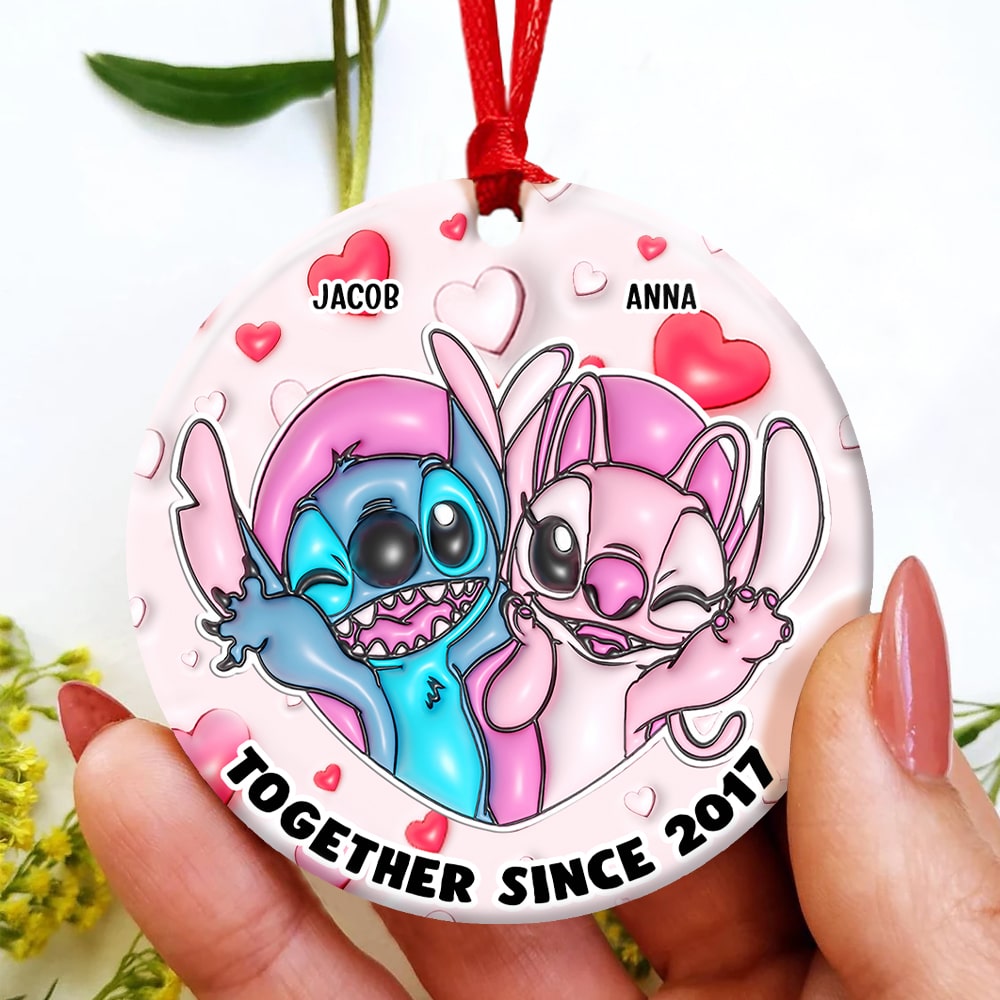 Custom Cartoon Couple Ornament - Personalized Gift for Christmas