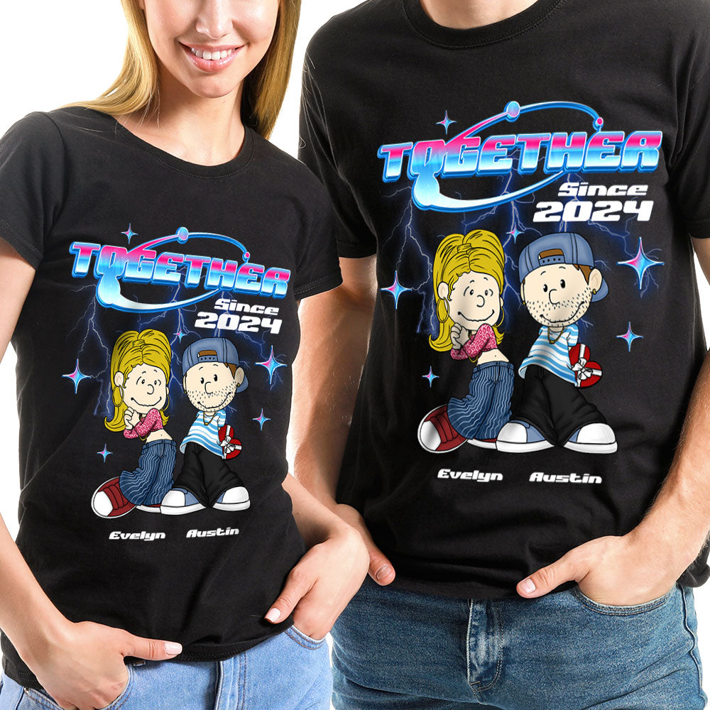 Personalized Y2K Couple Shirt - Unique Valentine's Day Gifts for Couples Shirts PopCulturePrints