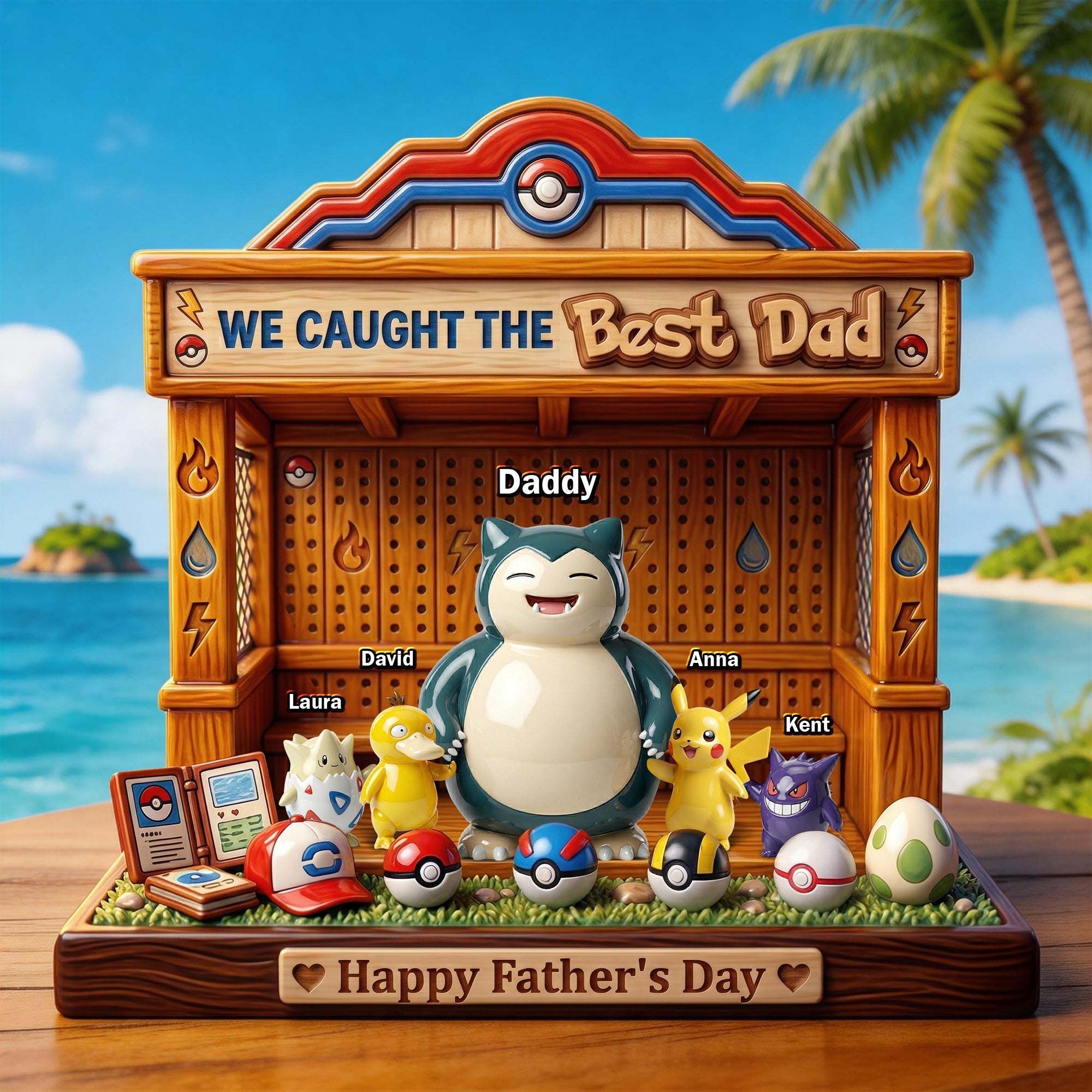 We Caught the Best Dad - Personalized Magic Dad Acrylic Plaque Shaped Plaques PopCulturePrints