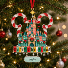 Load image into Gallery viewer, "Create Your Winter Wonderland!" - Nostalgia Castle Sea Glass Effect Ornament, Personalized Gift for Every Occasion Ornament PopCulturePrints
