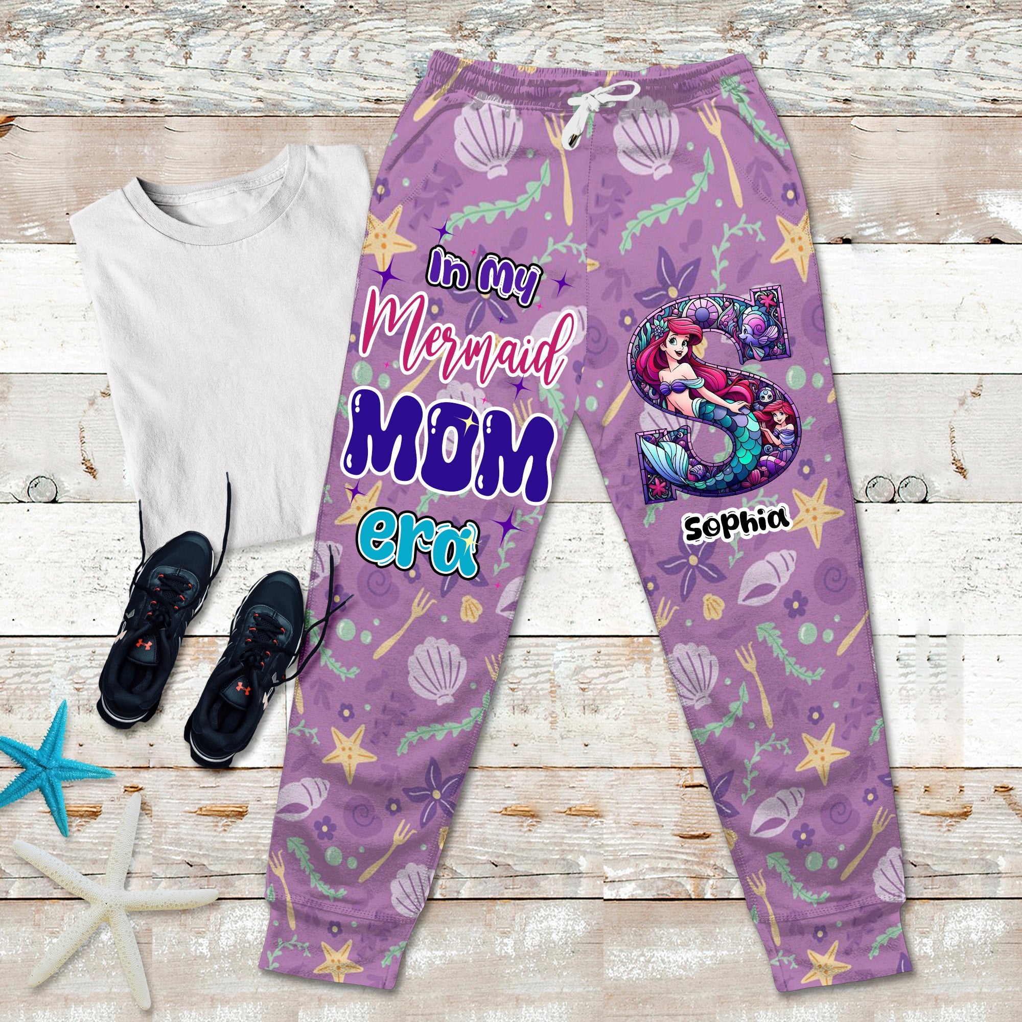 In My Mermaid MOM Era Sweatpants - Personalized Gifts for Moms Shorts and Pants PopCulturePrints