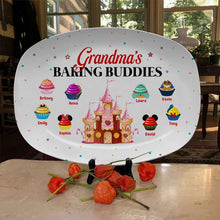Load image into Gallery viewer, Grandma&#39;s Baking Buddies Custom Plate - Personalized Family Cupcake Design Resin Plate PopCulturePrints
