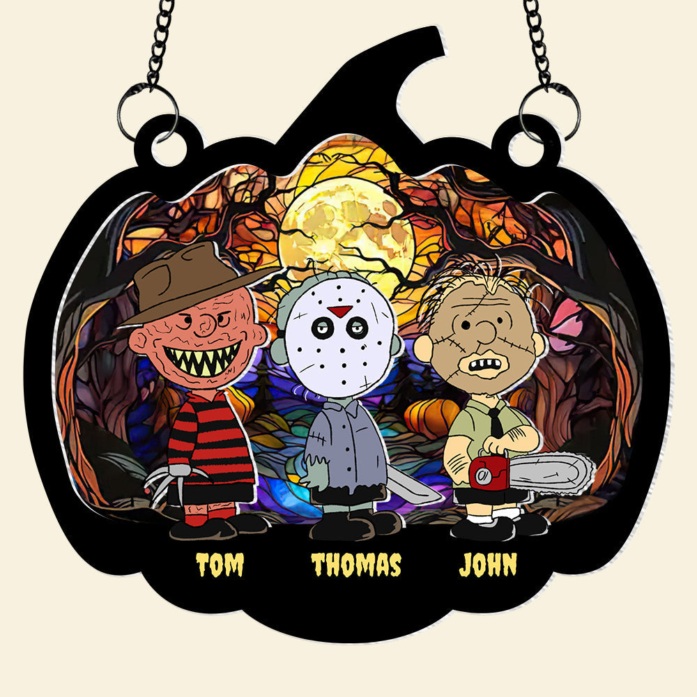 Personalized Horror Movie Icons Halloween Suncatcher Ornament