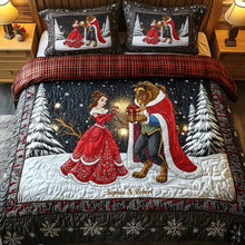 Load image into Gallery viewer, Love in Winter: Personalized Romantic Couple Quilt Bedding Set Bedding Set PopCulturePrints
