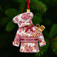 Load image into Gallery viewer, Celebrate Culinary Dreams: Personalized Toile de Jouy Christmas Ornament - Perfect Gift for Chefs! Ornament PopCulturePrints
