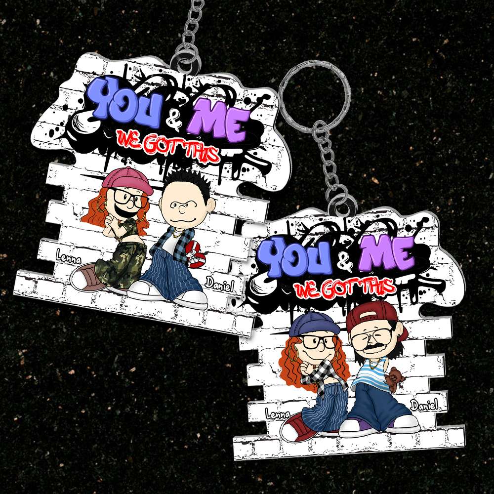 Personalized Y2K Cartoon Couple Keychain - Unique Gift for Couples Keychains PopCulturePrints