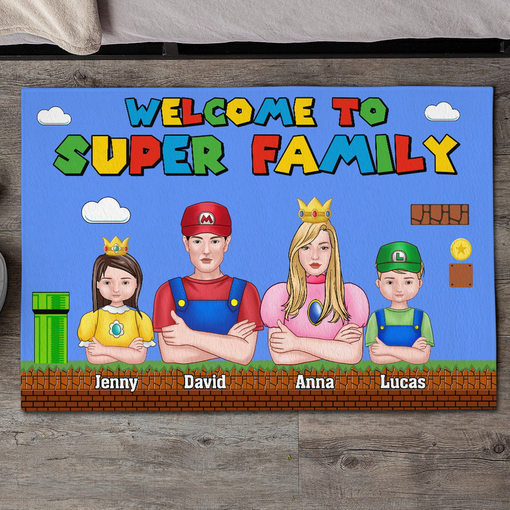 Personalized Super Family Doormat - Custom Names & Characters Doormat PopCulturePrints