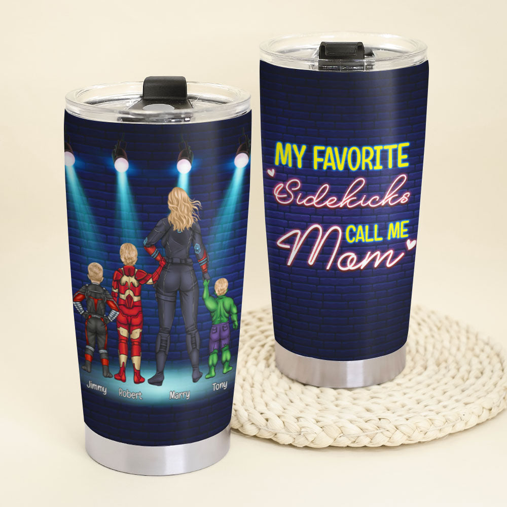 Personalized Super Mom and Kids Tumbler