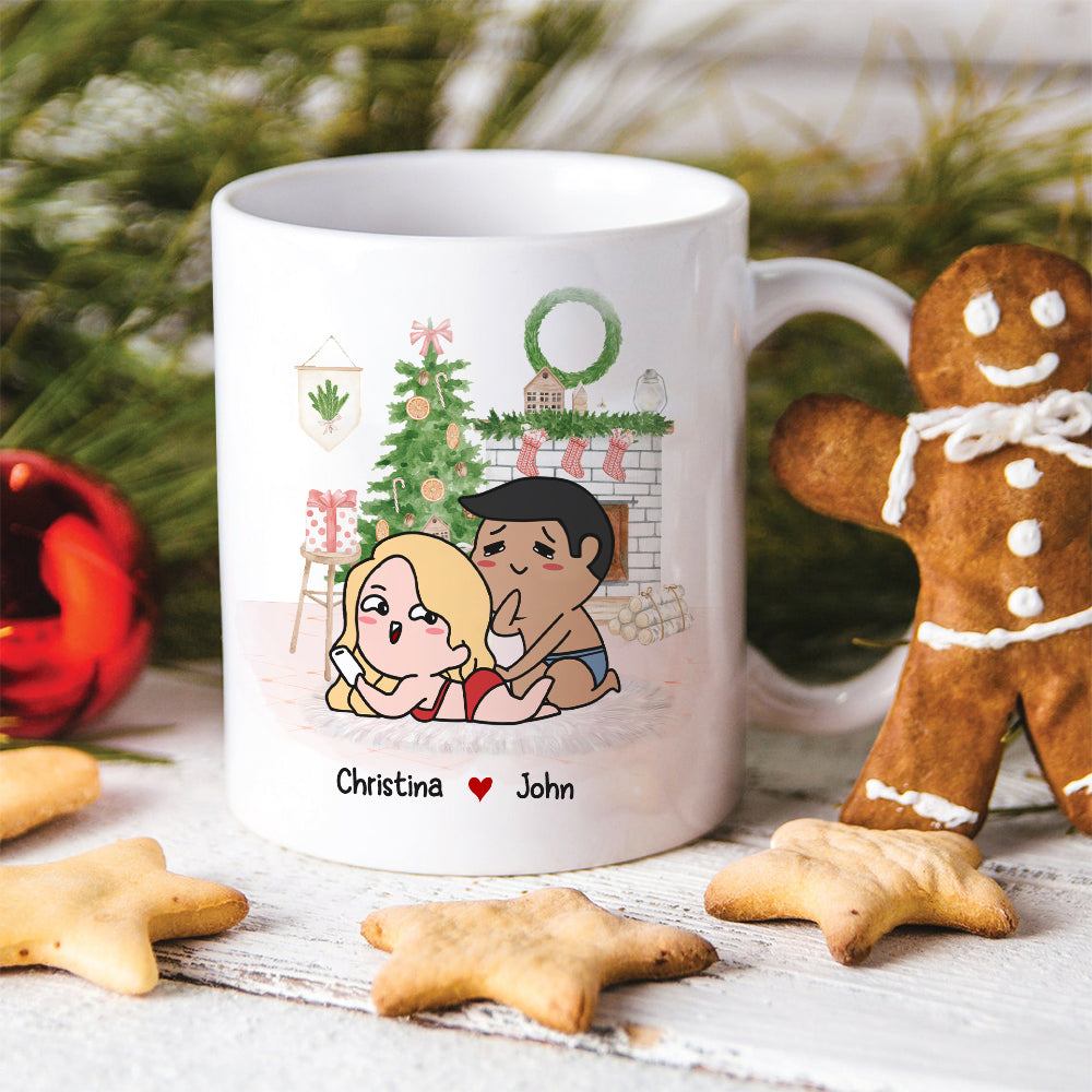 Naughty Couple Personalized Christmas Mug - Fun Holiday Gift | Valentine's Day Gifts Coffee Mug PopCulturePrints
