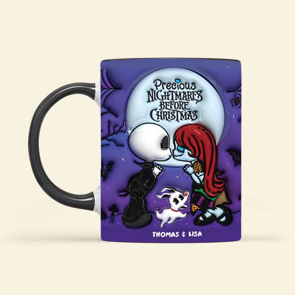 Personalized Themed Couples Mug - Jack & Sally Design