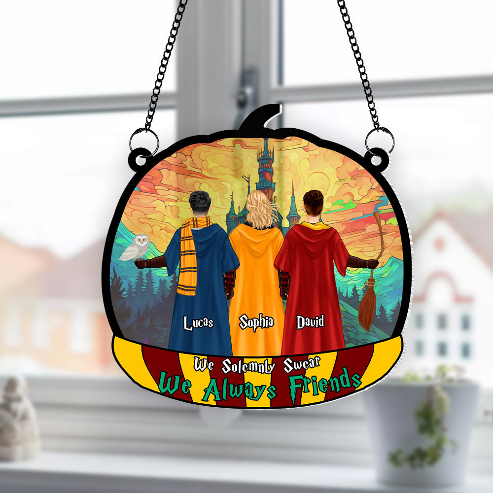 Personalized Friends Pumpkin Suncatcher - Magic Castle Theme