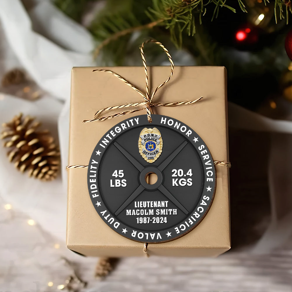 Personalized Police Officer Wooden Ornament Ornament PopCulturePrints